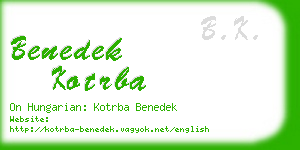 benedek kotrba business card